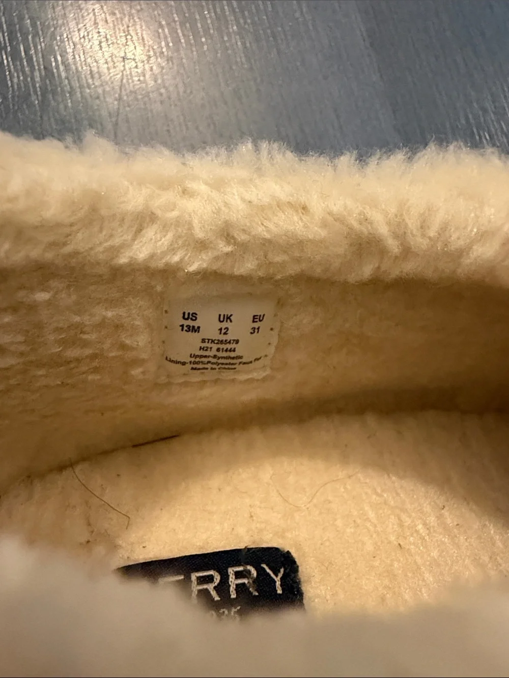 Sperry Tan Brown Faux-Shearling Slip-On Moccasins for Kids